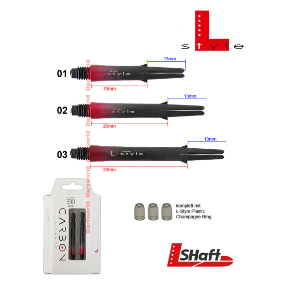 L-STYLE L-Shaft Carbon Lock Straight TwoTone Red